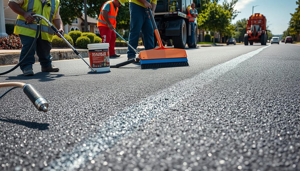 Asphalt sealing methods