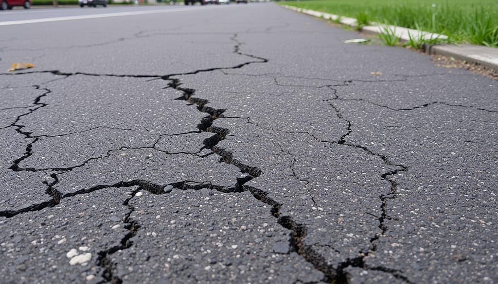 asphalt cracks