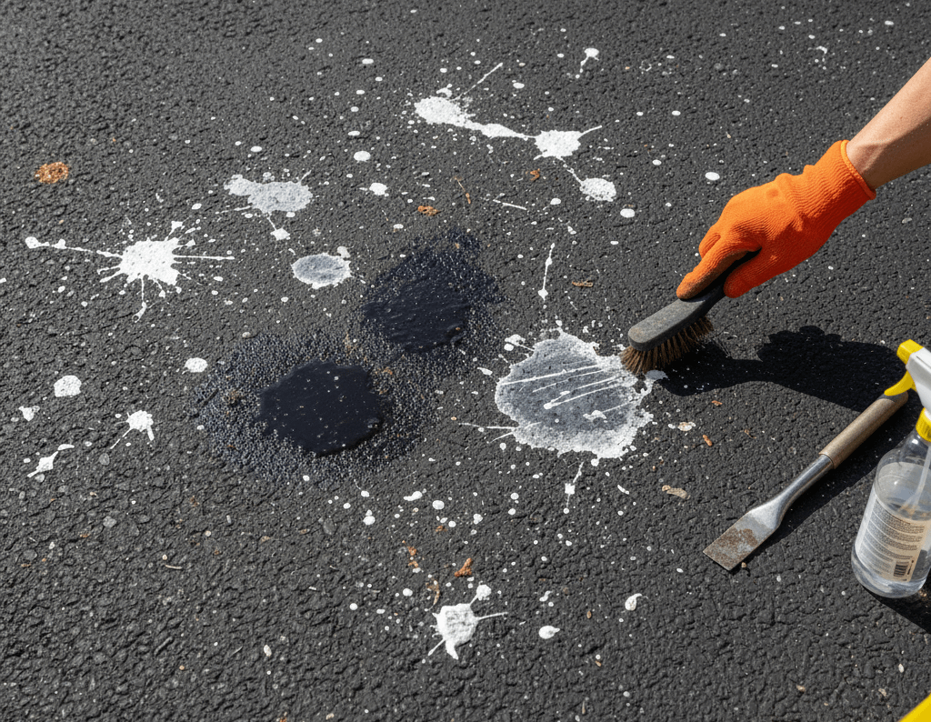How to Remove Stains from Asphalt Before Sealcoating: Paint, Bondo, and More